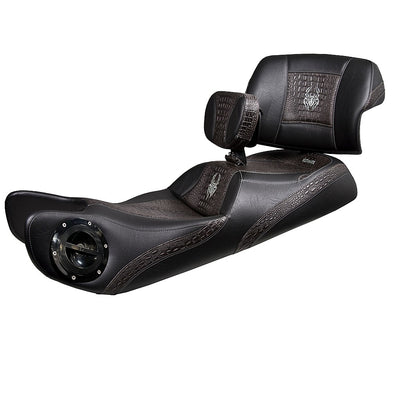 Siège double Noir avec trim imitation crocodile avec Dossier chauffeur et Passager pour votre RT 2010 - 2019  de Ultimate Seat