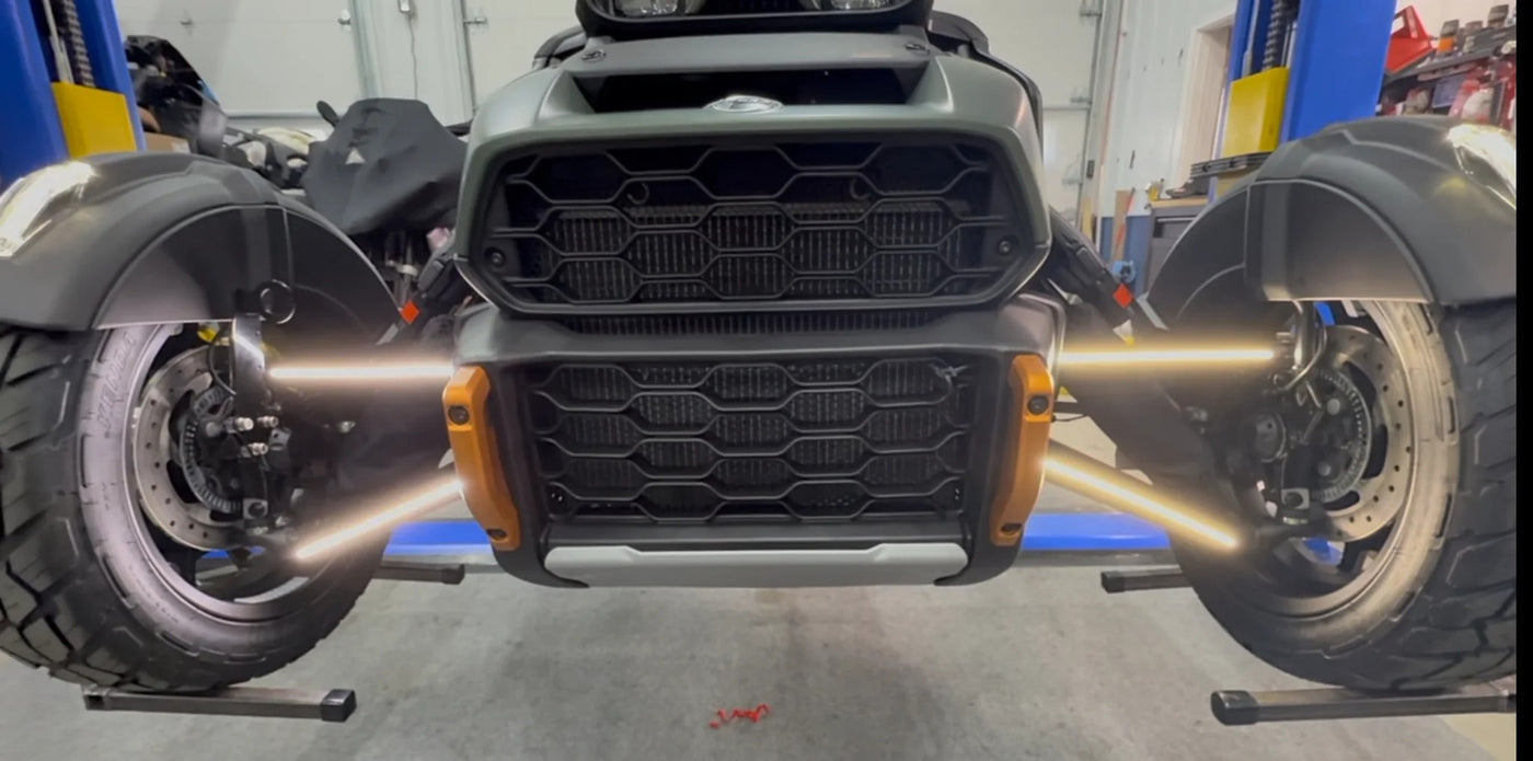 A dual color DRL turn signal arm for Canyon