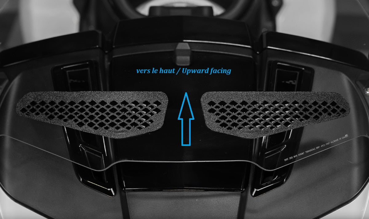 Directional air vents TricVentz for Can-Am Spyder F3T-F3LTD windshield (includes 2 facing up and 2 facing down).