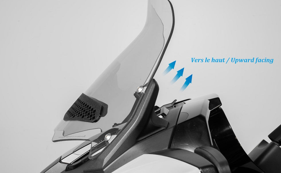 Directional air vents TricVentz for Can-Am Spyder F3T-F3LTD windshield (includes 2 facing up and 2 facing down).