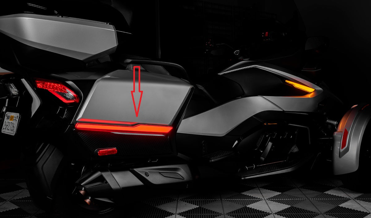 Red LED position lights TricFlarez for Spyder RT rear saddlebags (2020+) (set of 2)