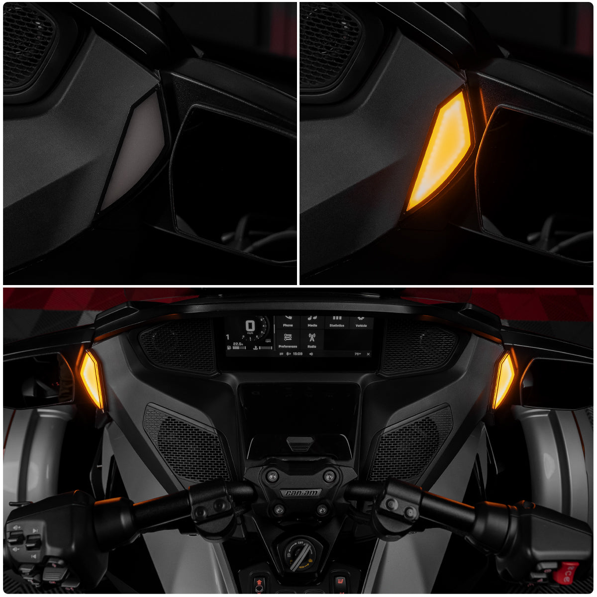 Feux de position à DEL ambrés DashFlarez avec clignotants pour Can-Am Spyder RT (2020+) (Ensemble de 2)