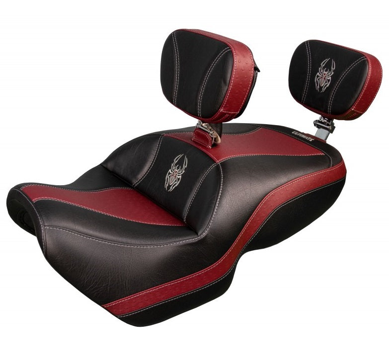 Siège double Midrider pour votre F3 de Ultimate Seat avec Insertion imitation Autruche Rouge Foncé
