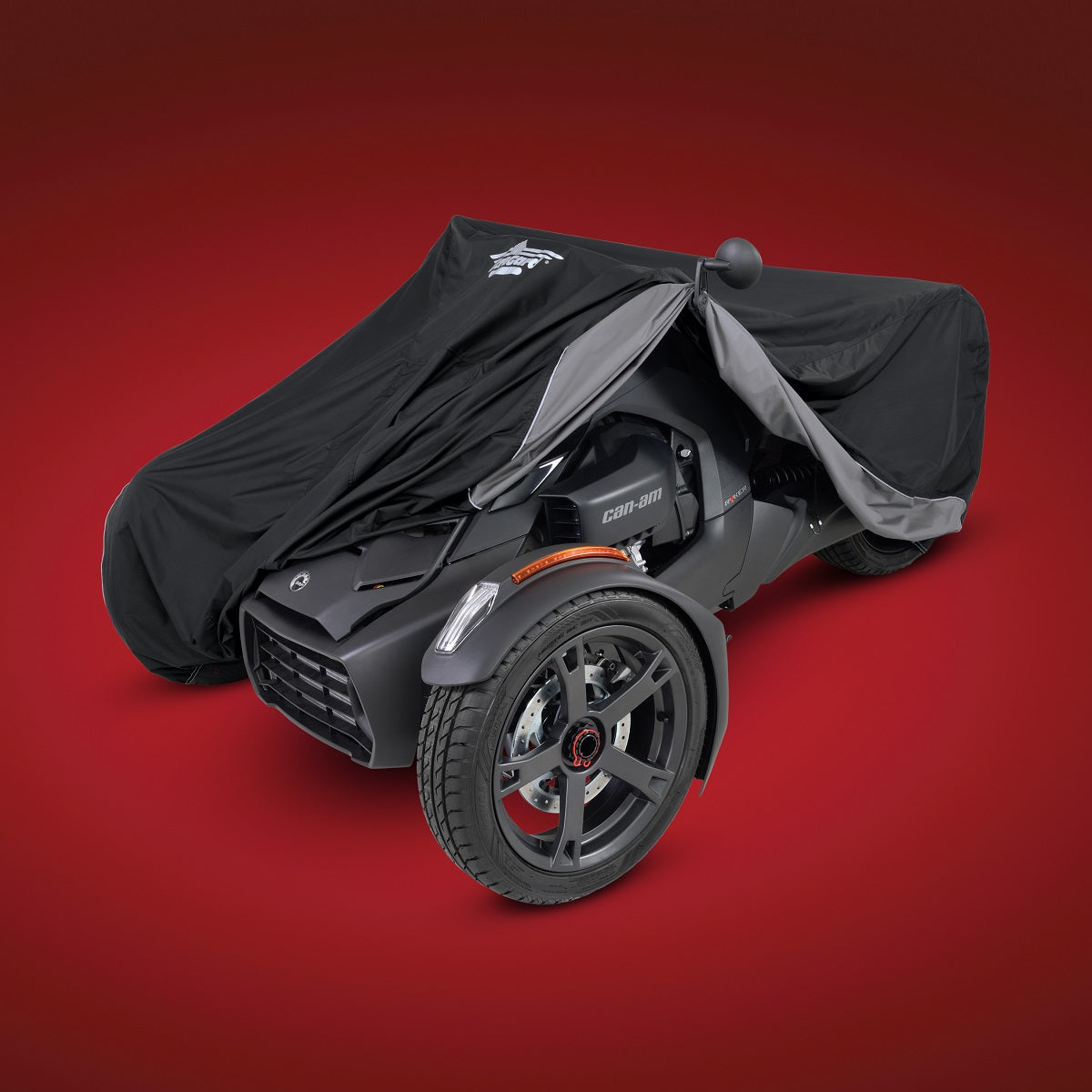 4-474BC Black over Charcoal Cover On Can-Am Ryker (pulled back)