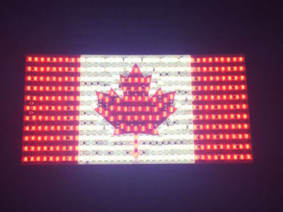 Flag of Canada in LED light 3 X 6 inches