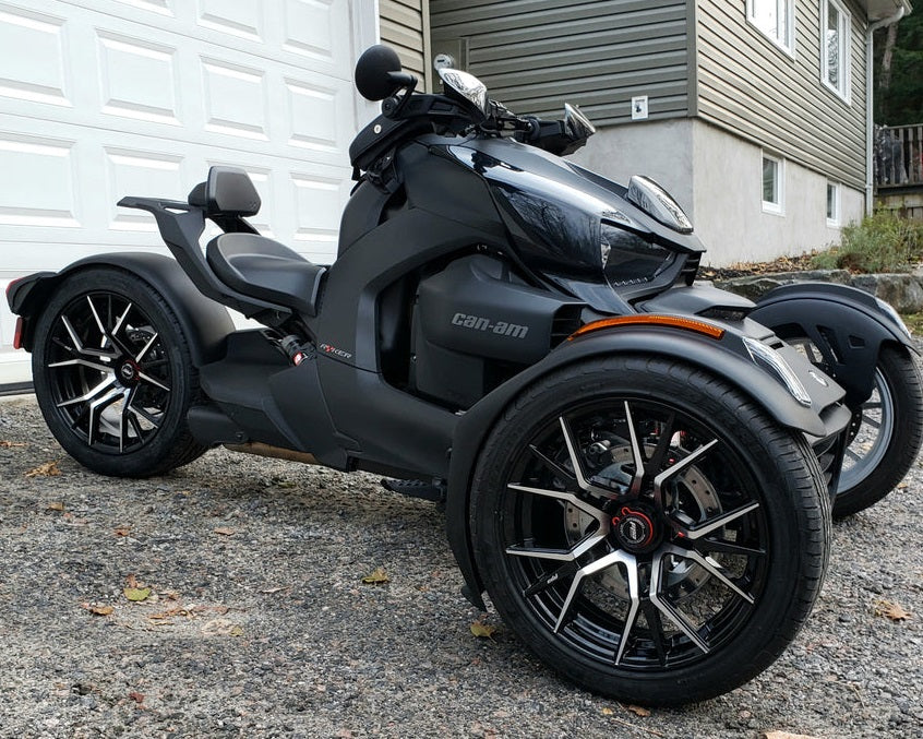 RYKER Black Machined Aluminum Wheels - Velocity Series 16" Set of 3 Wheels