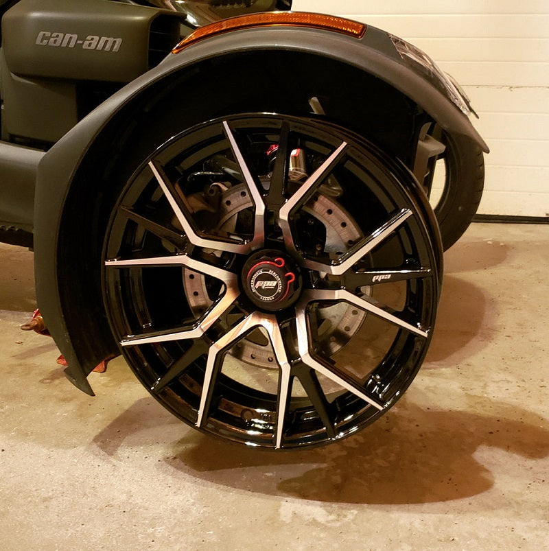 RYKER Black Machined Aluminum Wheels - Velocity Series 16" Set of 3 Wheels