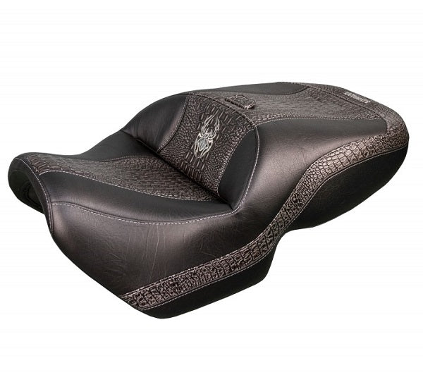 Siège double pour votre F3 de Ultimate Seat avec Insertion imitation de crocodile Ebony  et Logo