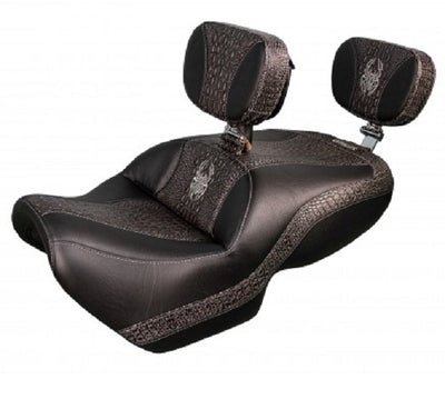 Double seat for your F3 from Ultimate Seat with Ebony Imitation Crocodile Insert and Logo