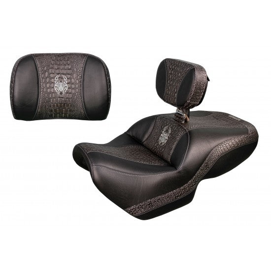 Double seat for your F3 from Ultimate Seat with Ebony Imitation Crocodile Insert and Logo