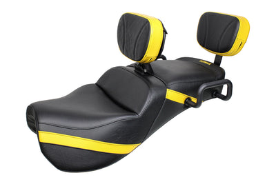 Midrider Seats for Ryker with Driver and Passenger Backrest and Red Ostrich Imitation Trim