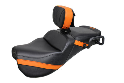 Midrider Seats for Ryker with Driver's Backrest and Red Ostrich Imitation Trim