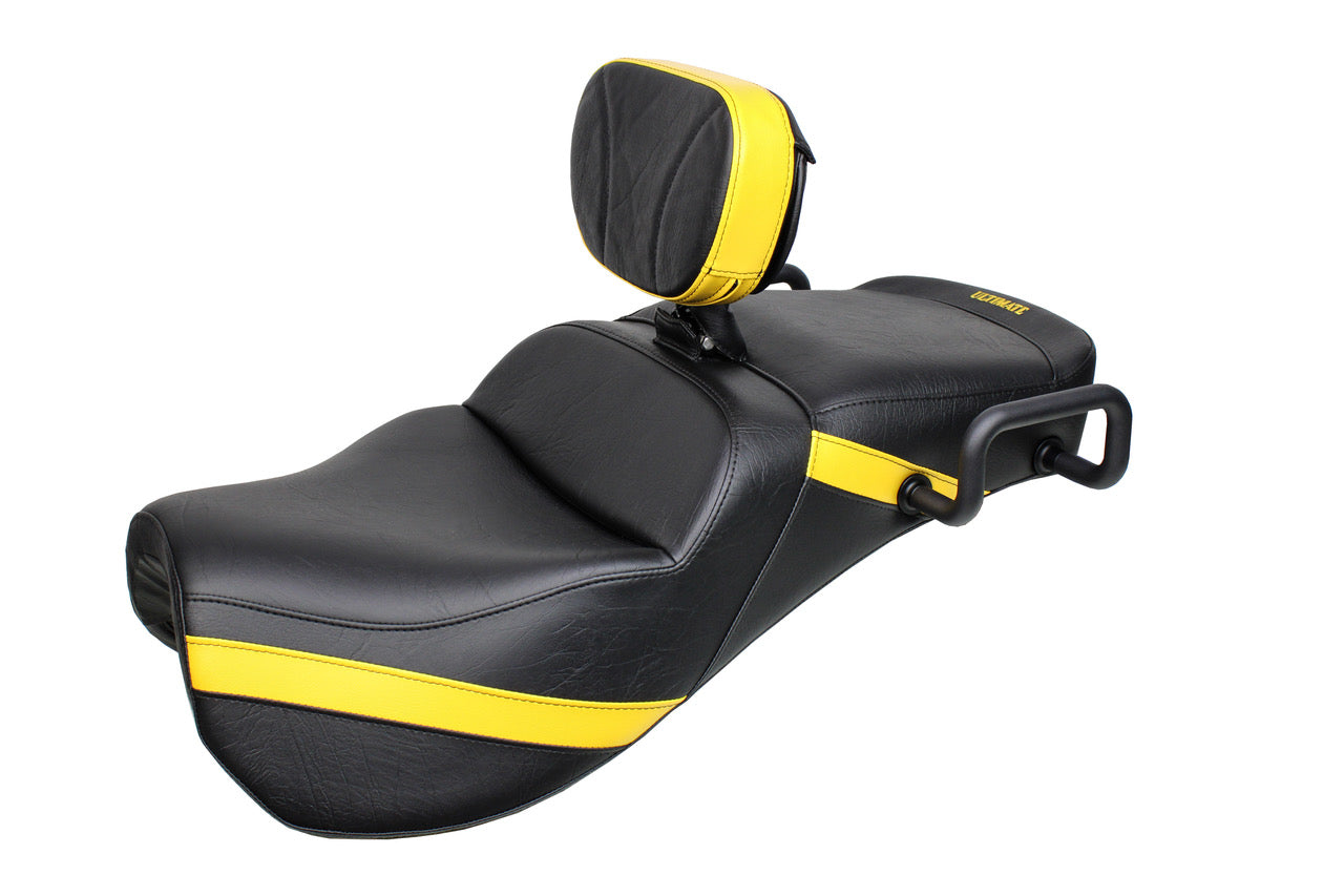 Midrider Seats for Ryker with Driver's Backrest and Red Ostrich Imitation Trim