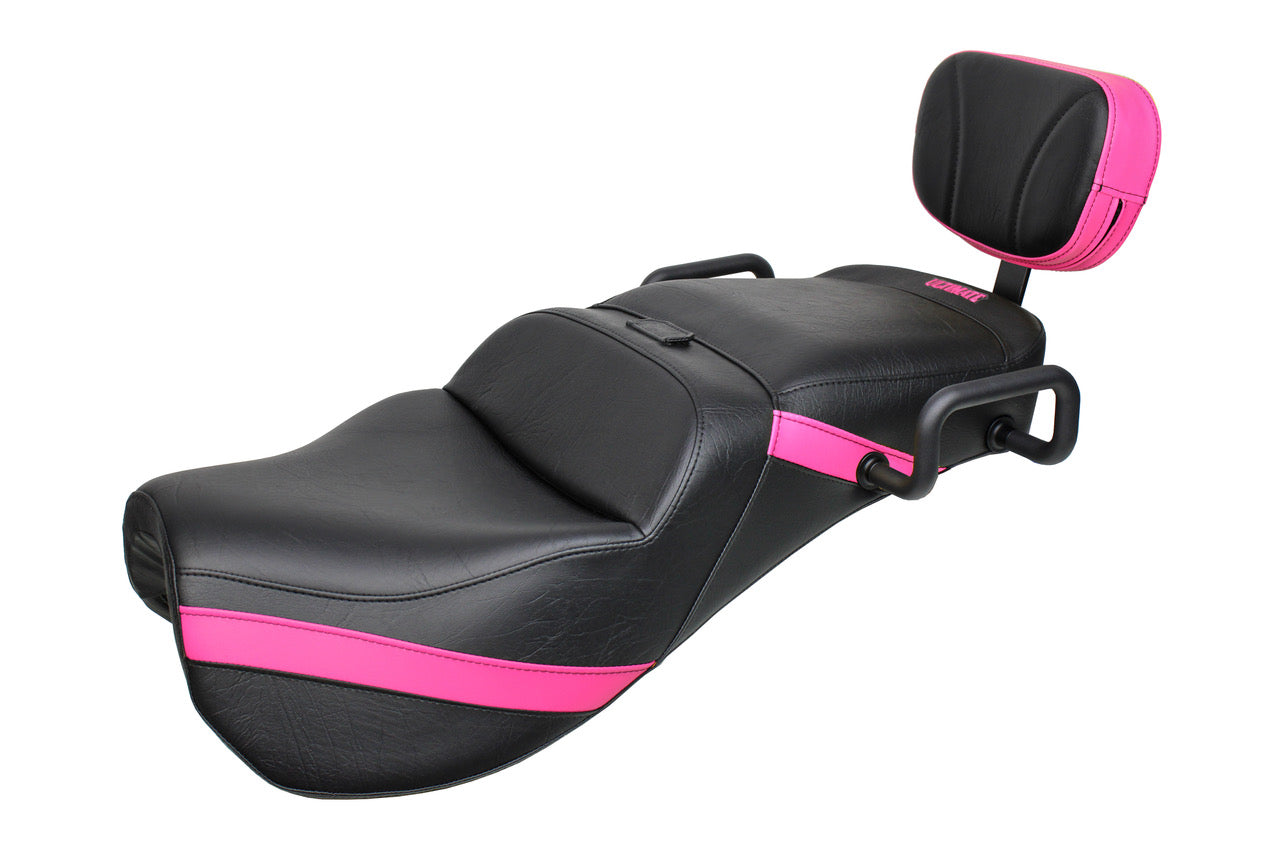 Midrider Seats for Ryker with Passenger Backrest and Red Ostrich Imitation Trim